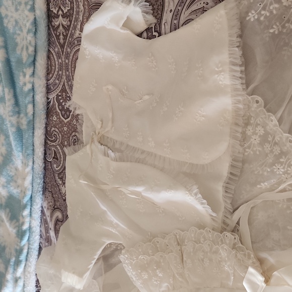 Vintage 1954 Baby Girl Christening Dress Set Outfit with Dress, Slip, Hat & Coat - Picture 3 of 9